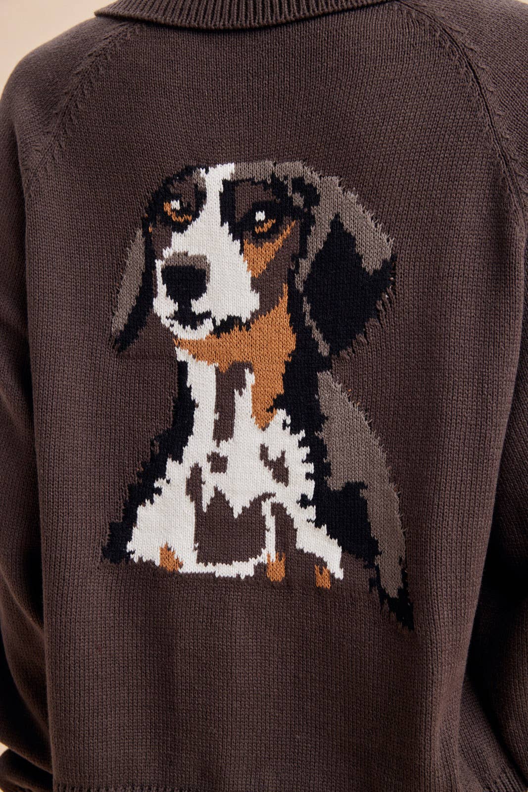 BEAGLE KNITTED CARDIGAN: DUSTED OLIVE / M