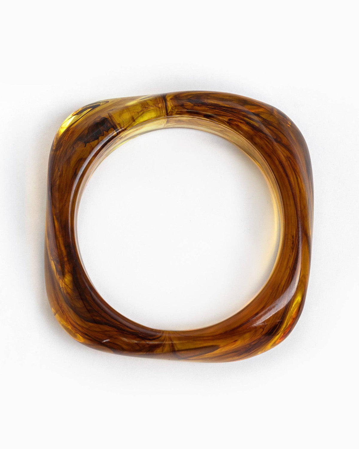 Brown Bold Marble Bangle Bracelet