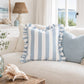 Ruffled Cabana Stripe Pillow Cover Collection: Rust