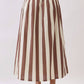 CS4090-Stripe Drop-Waist A-Line Maxi Skirt: Navy / M
