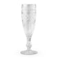 Vintage Style Pressed Glass Champagne Flute: Pink