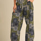 PATCHWORK BANDANA PRINT PLEATED PARACHUTE PANTS MP5392: OLIVE MULTI PAISLEY / M