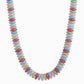 Neutral Color Wide Marble Beaded Necklace: Burgundy