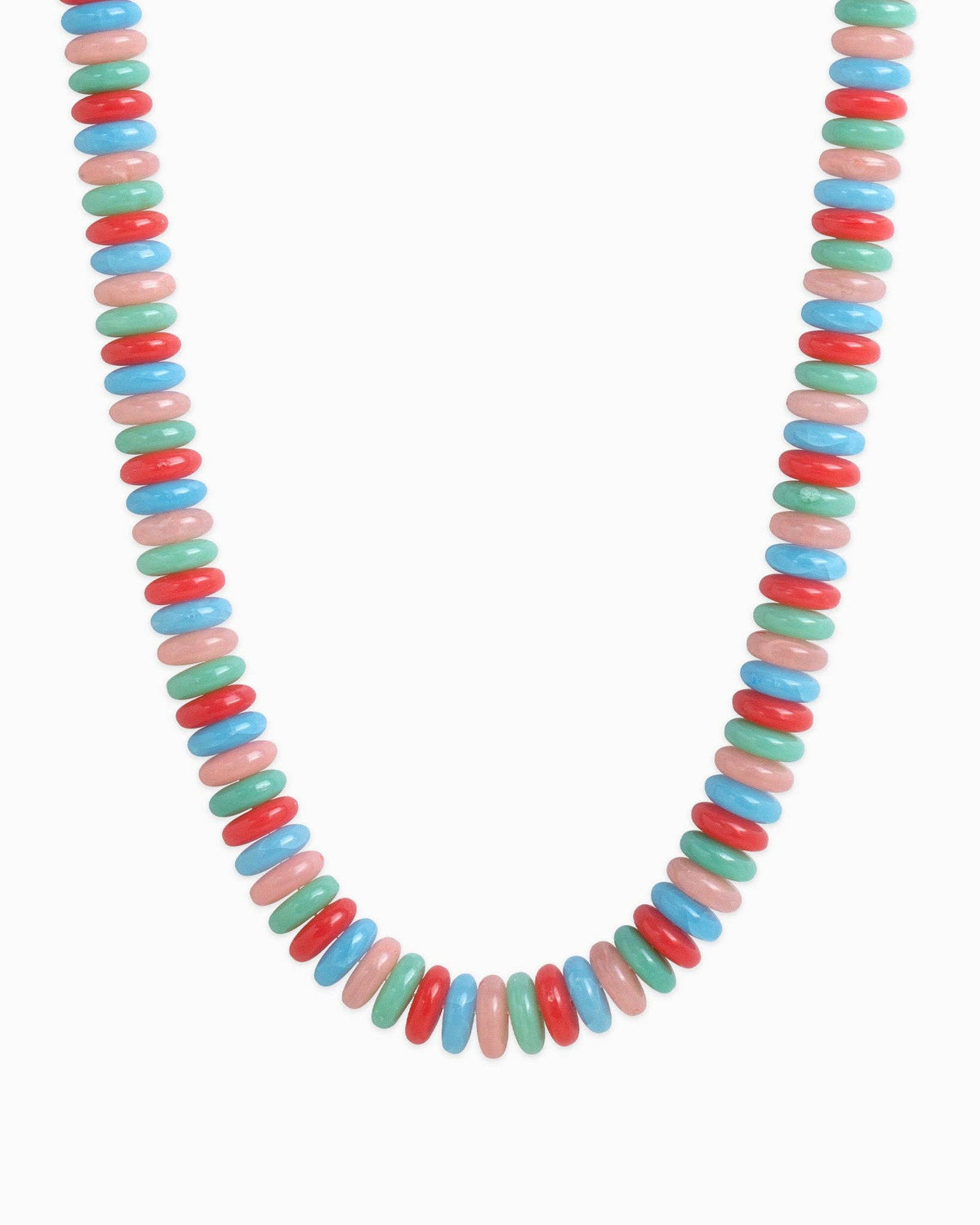 Neutral Color Wide Marble Beaded Necklace: Burgundy