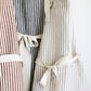 Ruffle Pin Stripe Apron: Blue