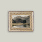 River Mountainscape Framed Antique Art: 10x8