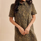 LEOPARD UTILITY MINI DRESS: OLIVE / L