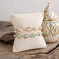 Cabochon Station Charm Necklace - Pearls Turquoise - Petite Glow: Pearl