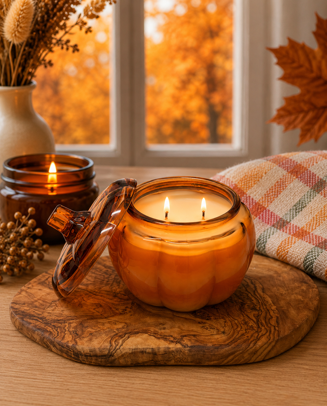 Pumpkin Glass Jar Soy Candle (15oz.): Pumpkin Marshmallow