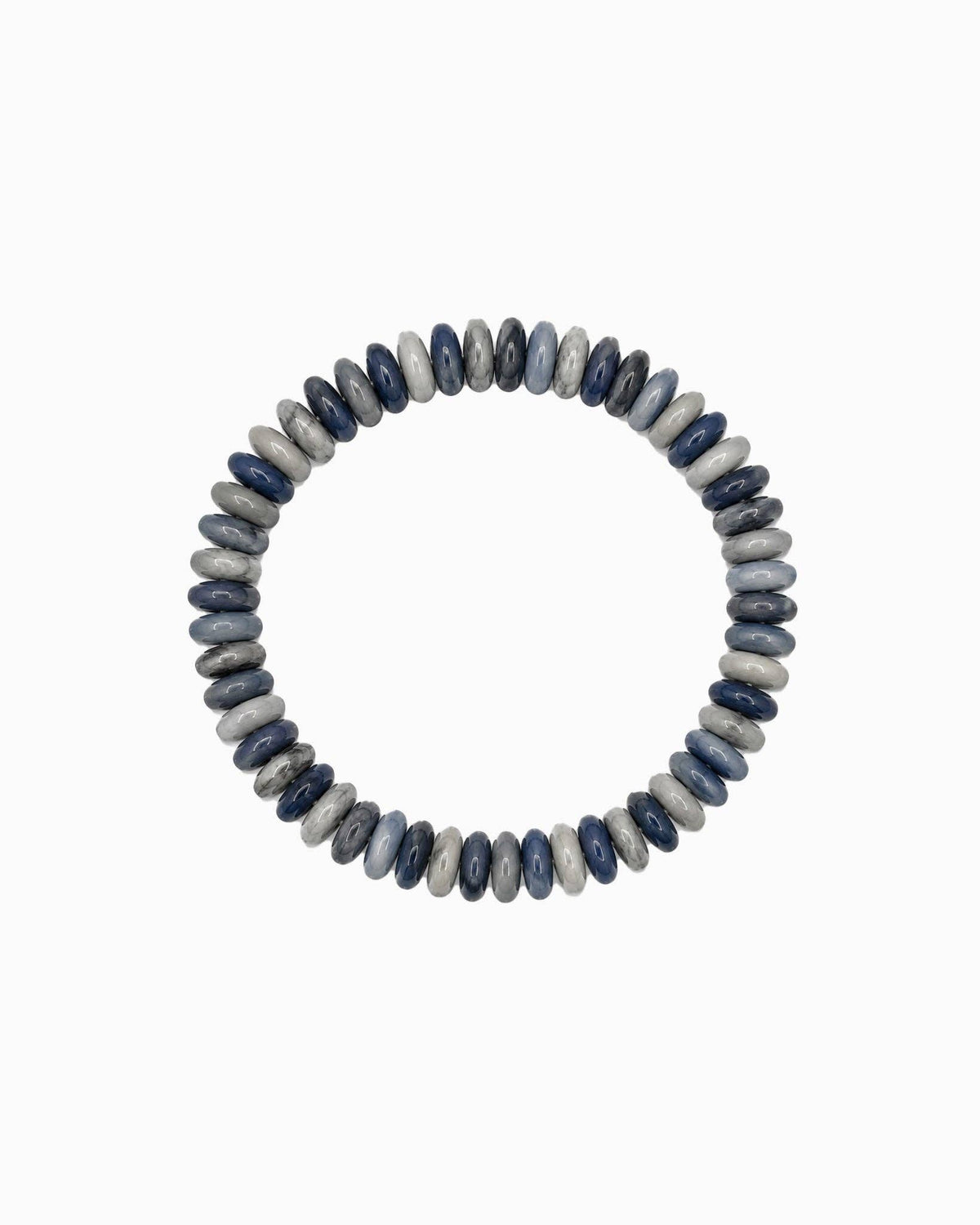 Autumn Wide Disc Marble Beaded Stretch Bracelets: Pink