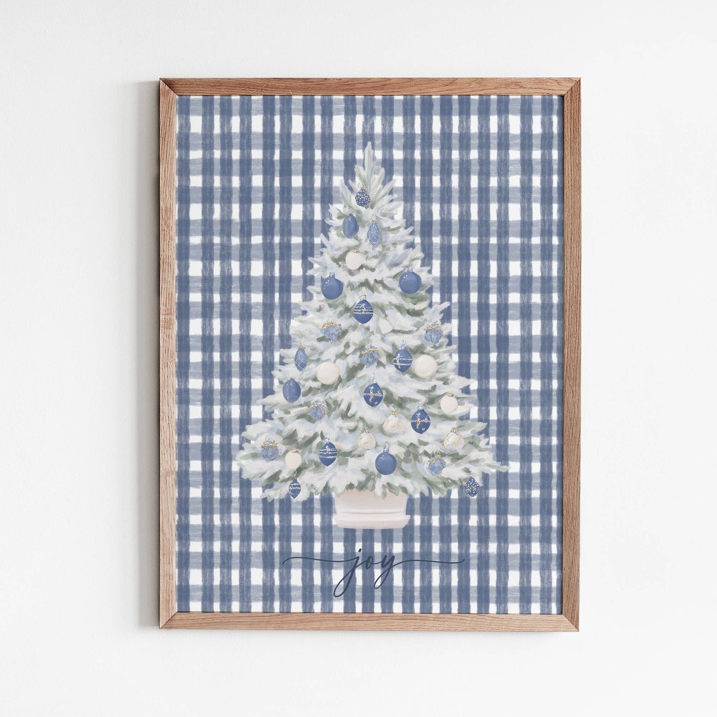 Plaid Joy Tree Christmas Art Print: 8"x10"