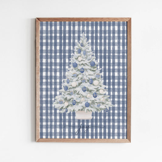 Plaid Joy Tree Christmas Art Print: 8"x10"