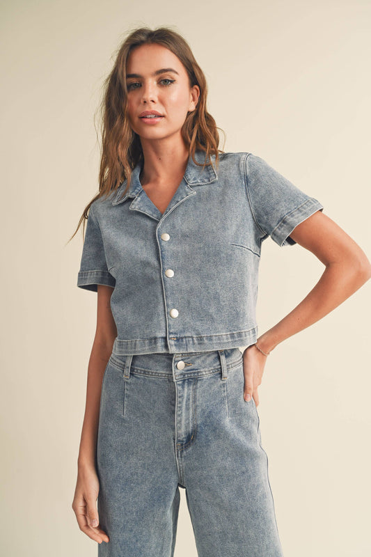 Piper Cropped Denim Top