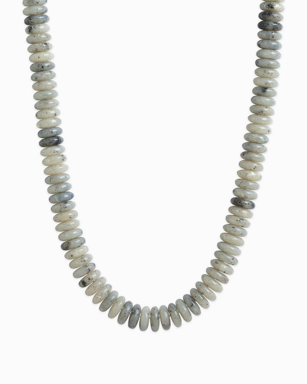 Neutral Color Wide Marble Beaded Necklace: Burgundy