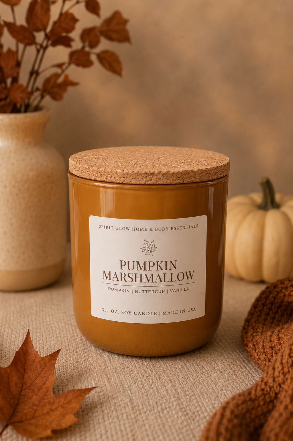 Pumpkin Marshmallow - 9.5oz. Soy Wax Candle 