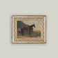 Saddled Horse Framed Antique Art: 7x5