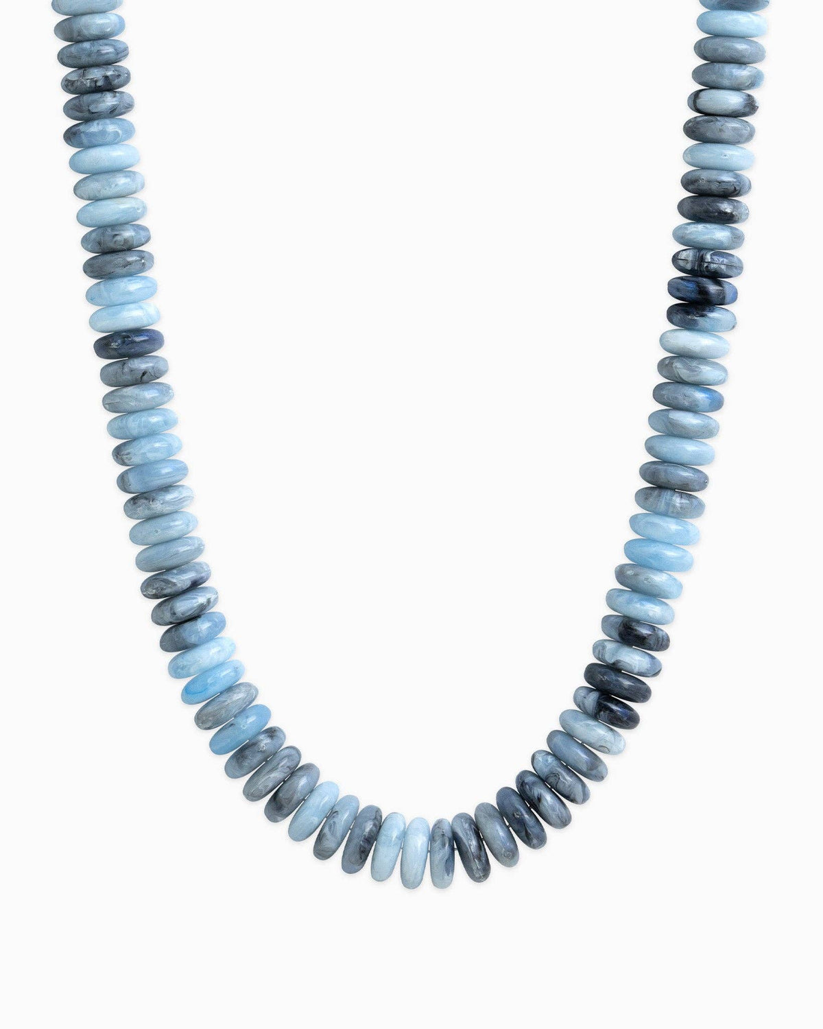 Neutral Color Wide Marble Beaded Necklace: Burgundy