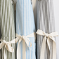 Ruffle Pin Stripe Apron: Blue