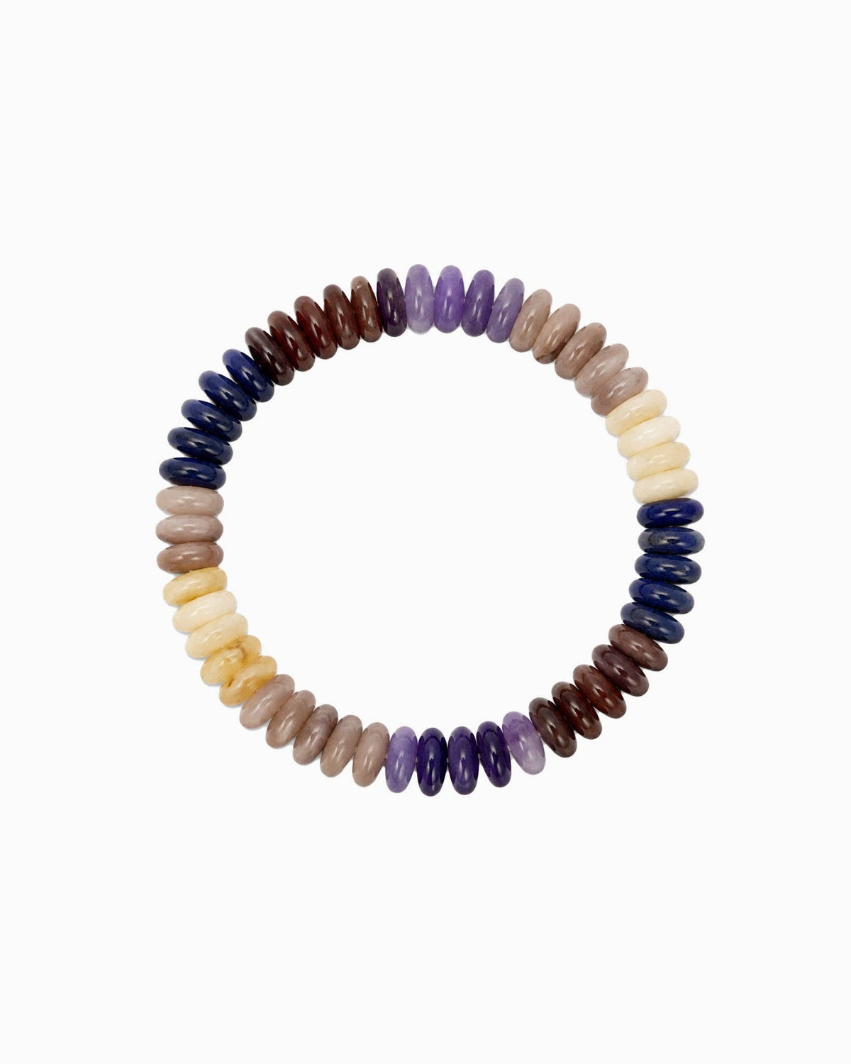 Autumn Wide Disc Marble Beaded Stretch Bracelets: Burgundy