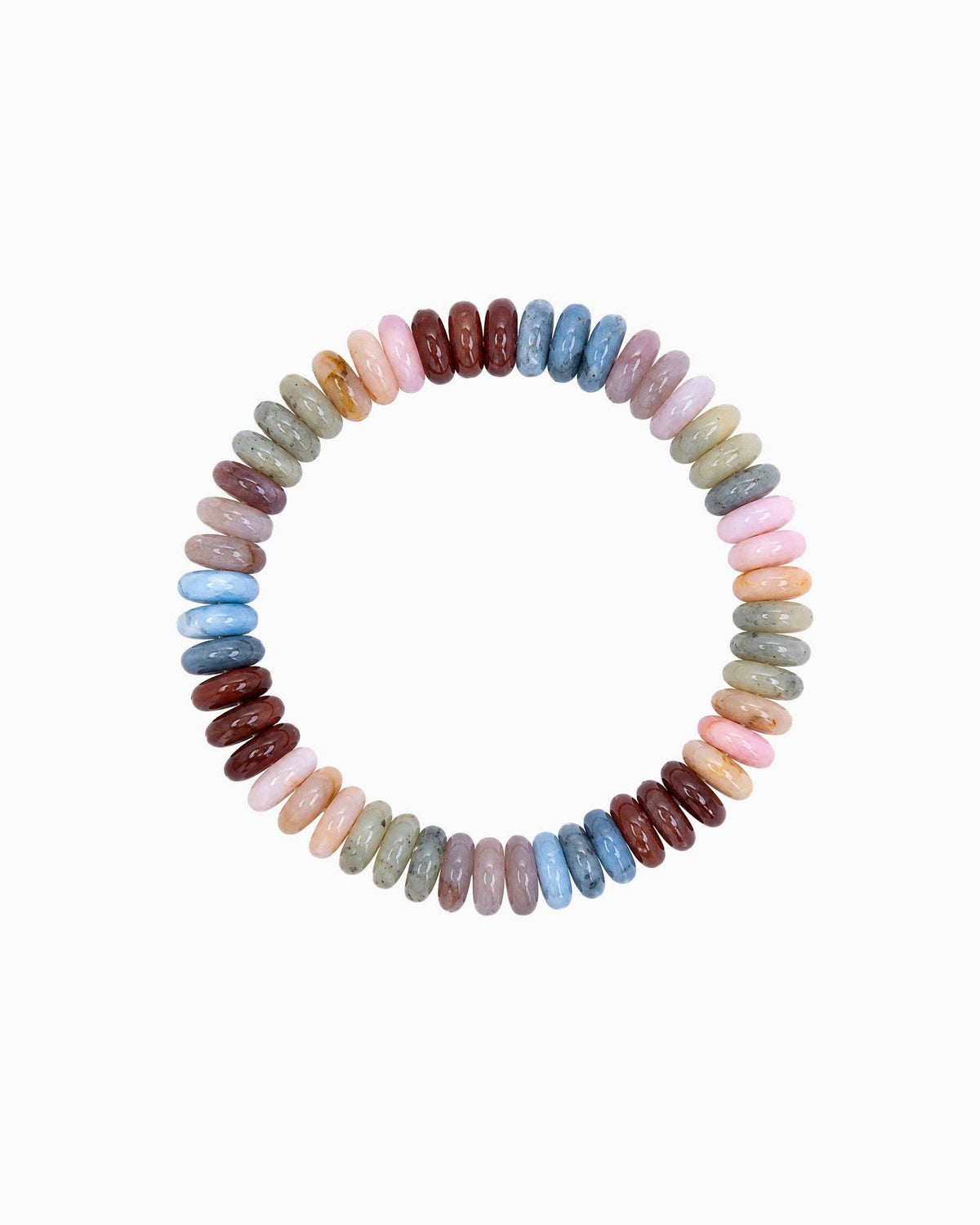 Autumn Wide Disc Marble Beaded Stretch Bracelets: Burgundy