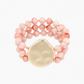 Organic Marbled Bead Layered Statement Bracelet: Blue