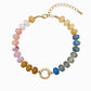 Autumn Marble Bead Clasp Bracelet: Olive