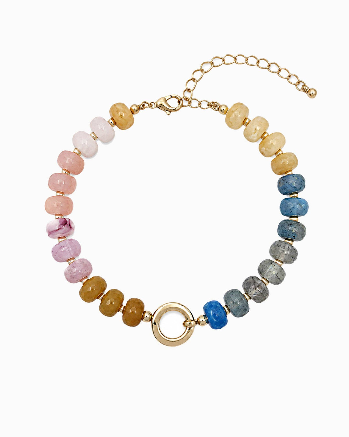 Autumn Marble Bead Clasp Bracelet: Olive