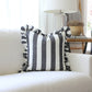 Ruffled Cabana Stripe Pillow Cover Collection: Blue