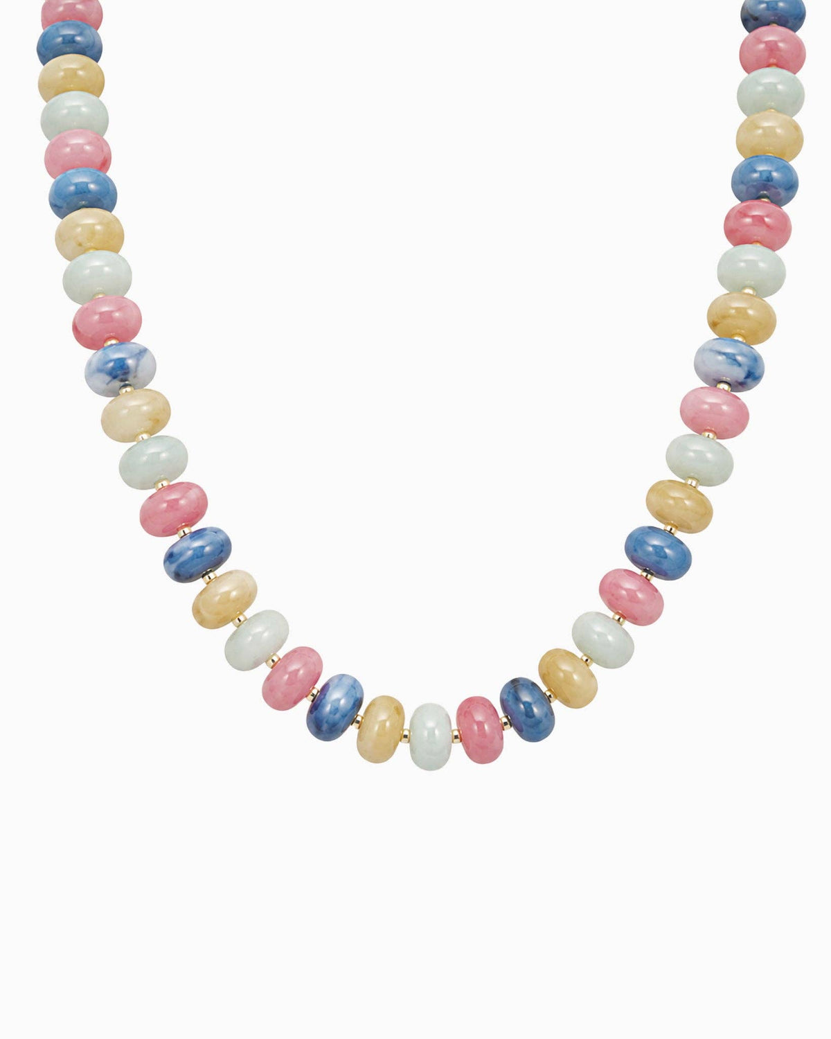 Summer Marble Seed Necklace: Mint