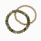 2 Layered Semi-Precious Beaded Bracelet Set: Grey