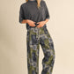 PATCHWORK BANDANA PRINT PLEATED PARACHUTE PANTS MP5392: OLIVE MULTI PAISLEY / S