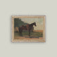 Saddled Horse Framed Antique Art: 7x5