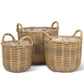 Set of 3 Tall Baskets with Handles-9.5 to 13.5"D
