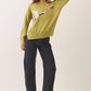 CW2679-Flying Duck Intarsia Crew Neck Sweater: Green / M