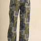 PATCHWORK BANDANA PRINT PLEATED PARACHUTE PANTS MP5392: OLIVE MULTI PAISLEY / S