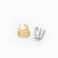 3-Line Horsebit Hoop Earrings: Gold