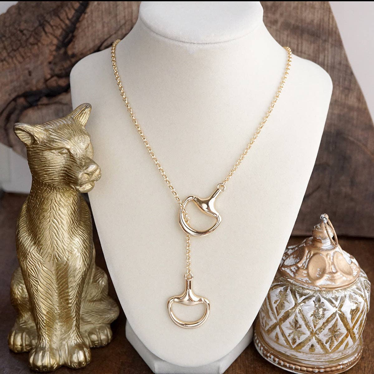 Rider’s Link – Adjustable Horse Bit Lariat Necklace: Silver