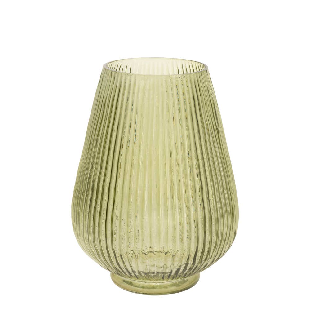 7" Sage Fluted Teardrop Vase