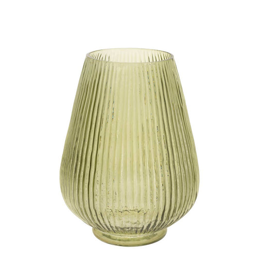 7" Sage Fluted Teardrop Vase