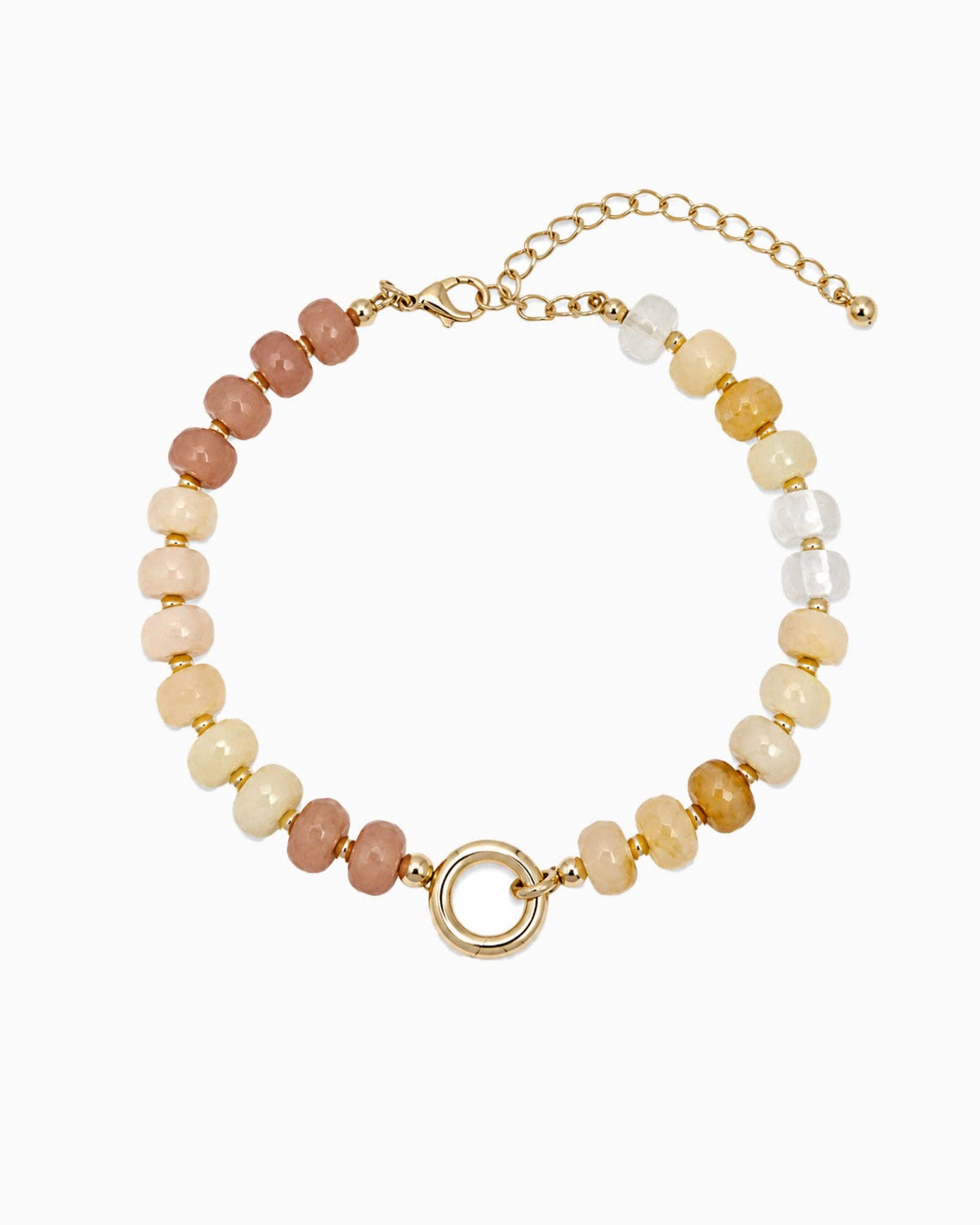 Autumn Marble Bead Clasp Bracelet: Olive