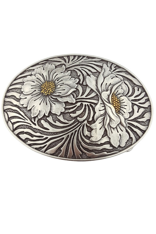 Oval Floral Western Buckle